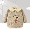 Babero de terciopelo de cristal para bebé, impermeable, antidesgaste, con bolsillo de arroz, para otoño e invierno, delantal para madre y bebé.