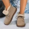 Moda transfronteriza europea y americana otoño e invierno forrado de vellón zapatos de algodón de caña alta para mujer 2024 nuevo comercio exterior cálido tubo corto zapatos de mujer