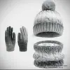 Conjunto de Tres Piezas de Gorro, Bufanda y Guantes para Niños para Mantener Caliente y a Prueba de Frío Forro Polar Tejido Protección para Orejas Conjunto de Tres Piezas de Gorro y Bufanda para Bebé