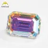 Piedras Sueltas de Moissanita Irregular de Color en Stock del Fabricante Corte Esmeralda Claridad Vvs Cara de Anillo Colgante de Anillo 18K