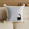 Almohada Decorativa de Dibujos Animados de Gato Lindo con Relleno para Sofá de Sala de Estar, Cojín Versátil para Cabecera de Dormitorio, Artículo Individual