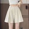 Ropa de Mujer Traje de Lino de Seda Helada Shorts para Mujer 2026 Verano Cintura Alta Línea A Adelgazante Casual Holgado Algodón-Lino Pantalones de Cinco Puntos