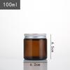 Portavelas Marrón de Borde Recto Vidrio Sellado Vela Vaso Vacío DIY Casero Vaso de Aromaterapia Vaso de Cera de Soja Portavelas