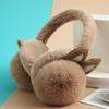 Orelheiras Quentes de Bolinha de Pelo para Mulheres, Orelheiras Quentes de Inverno para Passeio, Orelheiras de Pelúcia Fofas com Orelhas de Coelho da Moda