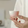 Xícara de Chá Cerâmica Estilo Dinastia Tang e Song Jasmim Crisântemo para Uso Doméstico, Nova Xícara Pequena de Design Degradê para Beber Chá