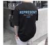 Marca de Moda Europea y Americana Verano Nuevo Londres Limitado Letra Manga Corta Cuello Redondo Holgado Casual Combinable para Hombres y Mujeres Tendencia ins Camiseta