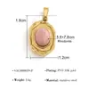 Diseño de Borde de Piedra Natural Colorida Estilo Francés Colgante Hecho a Mano DIY Versátil Chapado en Oro de 18 Quilates Accesorios de Joyería de Moda Venta al por Mayor