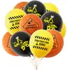 Veículo de Engenharia de Construção Decoração de Festa Sinal de Alerta de Escavadeira Balão de Látex Suprimentos de Decoração para Festa de Aniversário Infantil