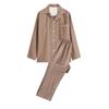 Ropa de casa pijama de franela de algodón de doble hilo estilo japonés para mujer, algodón puro, transmisión en vivo, pijama de pareja para otoño e invierno