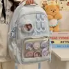 Mochila Fofa para Estudante Universitário, Mochila Escolar Estilo Universitário, Mochila Simples de Cor Sólida para Ensino Fundamental, Bolsa de Ombro Feminina