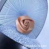 Flor Decorativa de Fita Mini Feita à Mão de 2cm Rosa Estéreo Cabeça de Rosa Acessórios de Cabelo DIY Material de Brinquedo Caixa de Presente