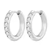 Brincos Pequenos Estilo Ins Destaque Aço Inoxidável Zircônia Brincos Aço Titânio CNC Brincos de Diamante Temperamento Brincos Femininos com Diamante