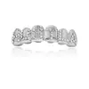 Venta Caliente Europea y Americana Chapado en Oro 18K Rejas Dentales Hip-Hop Incrustadas con Diamantes en Forma de Cabaña para Actuaciones Navideñas en Escenario, Venta al por Mayor Transfronteriza