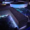 Banco modular de concreto translúcido para iluminação noturna externa, assento de cimento translúcido para praça de jardim com céu estrelado