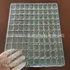 Bandeja de ampollas de rejilla de 100 cuadros fábrica de Shenzhen en stock caja de ampollas placa de ampollas de PET transparente soporte interior flocado