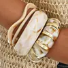 Pulsera de Borde Ancho con Superficie de Espejo de Venta Caliente Transfronteriza Europea y Americana, Pulsera Brillante Exagerada Personalizada, Pulsera de Resina Acrílica