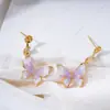 Anillo de Perlas, Pendientes, Colgante, Juego de Tres Piezas Microincrustado, Estilo Mariposa, Diseño de Goteo de Aceite, Lujo Accesible DIY de Gama Alta