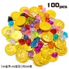 Actividades promocionales rifa accesorios gema moneda de oro moneda de oro pirata moneda de plástico juguete ficha de juego decoración fábrica