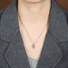 Collar Colgante de Lazo de Circonita Best-Seller Transfronterizo Pequeño y Dulce de Luo Chen con Diseño de Nicho y Cadena Sencilla para Clavícula para Mujeres