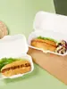 Caixa para cachorro-quente de polpa de papel, caixa de embalagem descartável, recipiente retangular para alimentos, sanduíche de croissant para levar, fabricante comercial de peça única