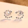 Pendientes PAG &amp; MAG de doble C, pendientes de plata S9252, temperamento femenino, Corea del Sur, pendientes de circonita geométrica asimétrica simple.