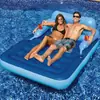 Suministro transfronterizo de cama flotante inflable con respaldo doble para fiestas en pareja, yate, isla, reclinable, entretenimiento acuático