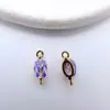 Colgante Chapado en Cobre Dorado de Alta Retención de Color Incrustado con Circonita Pendientes de Bricolaje Hechos a Mano Colgante para Pendientes Collar Pasador Accesorios de Joyería