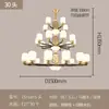 Lustre de sala de estar todo em cobre e madeira maciça estilo chinês, iluminação nova estilo chinês simples e elegante para vilas chinesas de alto padrão, salas de jantar e quartos