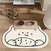 Alfombrilla de Diatomeas para Mascotas de Dibujos Animados para Sala de Estar, Adecuada para Gatos y Perros, Impermeable, Resistente a la Suciedad, Antideslizante, Fácil de Limpiar, Alfombrilla para Alimentación