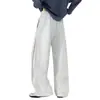 Calças personalizadas/forradas com fleece para outono e inverno, impermeáveis e à prova de vento, calças de trabalho masculinas modernas para atividades ao ar livre, corte reto solto, estilo grosso