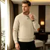 Comércio Exterior eBay Masculino Primavera/Outono Jacquard Texturizado Gola Lapela Manga Longa Color Block Plaquete Patches nos Cotovelos Estilo Americano Moletom