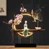 Adorno de Quemador de Incienso de Flujo Inverso Creativo Estilo Chino, Decoración del Hogar Creativa y Personalizada Estilo Zen para Entrada y Sala de Té, Difusor de Aroma Eléctrico