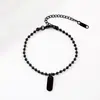 Pulsera de Cadena de Cuentas Metálicas Ovaladas Pequeñas Color Láser Impreso Simple Acero Inoxidable Moda Europea y Americana Material Metálico en Blanco Acero Inoxidable