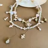 Collar Redondo de Concha Estilo Isla Romántico, Lujo Ligero y Sensación de Alta Gama, Cadena para Clavícula, Accesorio Versátil de Nicho para Vacaciones en la Costa para Mujeres