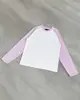 Camiseta Casual Unisex de Manga Larga Raglán con Estampado de Letras, Moda Callejera Europea y Americana Transfronteriza, Suelta, Bloques de Color