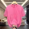 Camiseta de Algodón Lavado de Manga Corta American High Street para Hombre Verano Suelta Trendy Marca Casual Pareja Top Manga Tres Cuartos