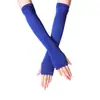 Verano manga larga protector solar rayada fabricantes al por mayor tejido dedo medio dedo de la mano muñeca moda mujer