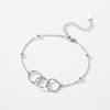 Pulsera de plata de ley s925 con diseño geométrico sencillo y combinable para mujer, pulsera de cadena cruzada con diseño de nicho, joyería de plata al por mayor