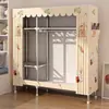 Guarda-Roupa Simples Casa Quarto de Dormir Quarto de Aluguel Resistente Durável Montado Guarda-Roupa de Tecido Armário para Pendurar Roupas Armário de Armazenamento