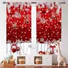 Cortinas de Natal transfronteiriças com estampas de floco de neve, árvore de Natal e boneco de neve, bandeiras de fundo para decoração de quarto de férias