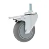 Rueda Giratoria Yunshi de 3 pulgadas, 4 pulgadas, 5 pulgadas, Rueda Giratoria Silenciosa de Goma con Freno, Rueda Giratoria de Dirección, Rueda con Tornillo de Rosca
