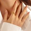 Anillo de nariz de cerdo con incrustaciones de diamantes de estilo coreano de moda para niña, diseño elegante, anillo abierto, pulsera personalizada de estilo japonés y coreano que combina con todo.