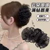 Elegante Clip de Cuentas de Celebridad Cibernética para Mujer Estilo Retro Francés Lazo Pasador para el Cabello Sentido Avanzado Satén Perla Clip Tiburón Adorno para la Cabeza