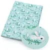 Tela fina de algodón y poliéster o lona de poliéster con conejitos lindos, material para bolsa DIY, mantel de dormitorio, 1Yc48873