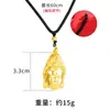 Collar con Cabeza de Buda Estilo Étnico Oro Arena Vietnamita Versátil Antiguo Oro Imitación Buda Maitreya Cadena de Cuentas Redondas Colgante de Aleación de Cobre