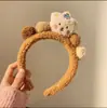 Linda Diadema de Panda con Orejas para Lavar la Cara, Corona Alta, Dibujos Animados, Felpa, Maquillaje para Mujer, Lavar el Cabello, Banda para el Cabello, Adorno para la Cabeza