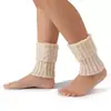 Polainas de punto blancas para mujer, calcetines térmicos y de calefacción de invierno, botas de nieve, calcetines para pantorrilla de otoño e invierno, transfronterizo
