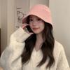 Sombrero de Pescador Peludo de Conejo para Mujer 2024 Nuevo Otoño e Invierno Moda Versátil Cara Pequeña Versátil Sombrero Cubeta para Cabeza Grande