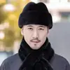 Gorro Cálido Impermeable de Piel de Visón para Otoño e Invierno para Hombres de Mediana Edad y Mayores, Gorro de Algodón de Invierno para Abuelo, Gorro de Propietario para Hombre, Gorro Presidencial Espesado