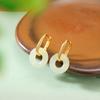 Pendientes de plata de ley S925 con diseño de ciervo, chapados en oro, de jade hetiano, estilo chino, con hebilla de seguridad retro, sencillos y elegantes, que combinan con todo.